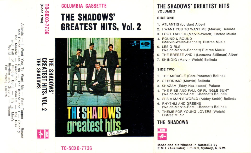 Shadows - Greatest Hits Vol 2, Scarce 1970s Aus cassette - Image 2 of 4