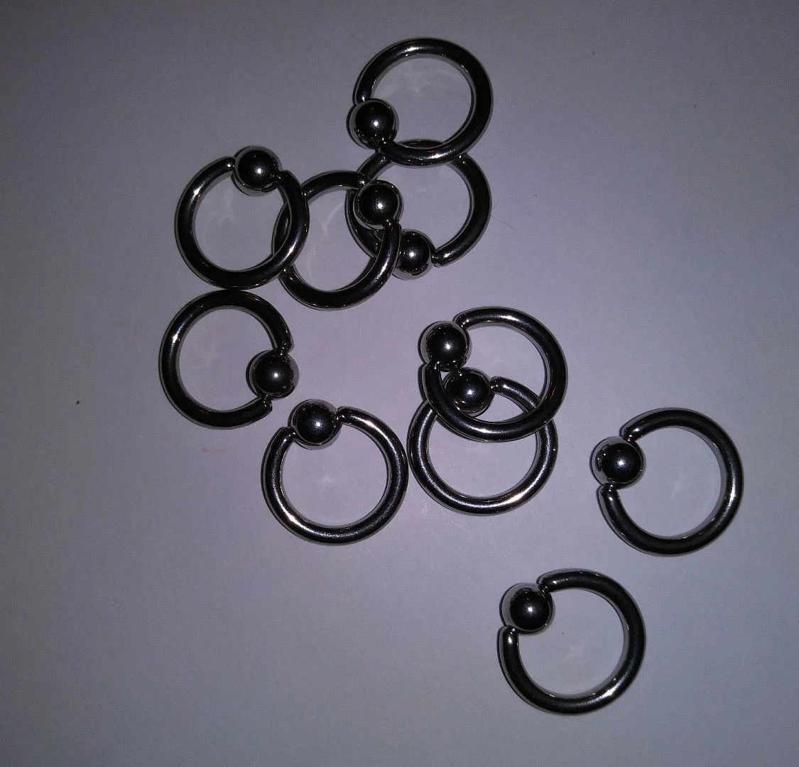 10 pack 10g CBR Captive Bead Ring Body Piercing Surgical Stainless Steel
