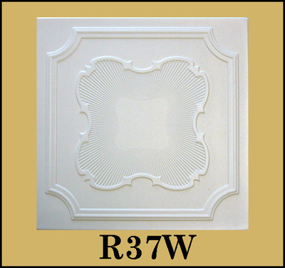 DIY Glue Up White Decorative Ceiling Tiles R37W 8pcs Bundle