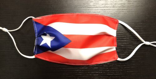 2 Pack Puerto Rico Flag Face Mask Adjustable PR Rican BUY ONE GET ONE FREE - Afbeelding 1 van 2