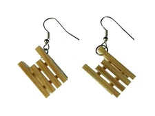 Sled Earrings Miniblings Pendant Winter Wooden Sled Mini Wood