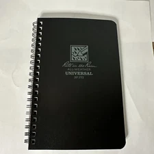 Rite In The Rain All-Weather Side-Spiral Notebook, 4 5/8" x 7", Black Cover