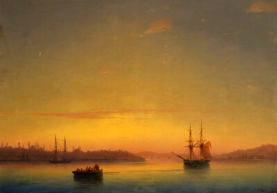 Oil painting Constantinople-at-Sunrise-Ivan-Constantinovich-Aivazovsky-canvas