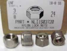 3/8-24 Nylon Insert Lock Nuts 18-8 Stainless Steel (15)