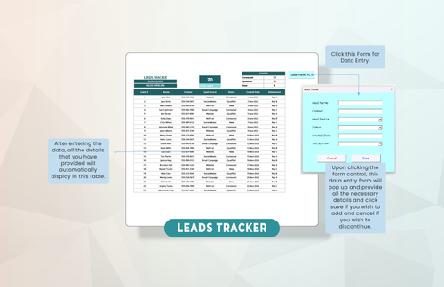CRM Data Sheet Excel Template – Simplify Your Sales & Customer Management, CRM - Picture 4 of 6
