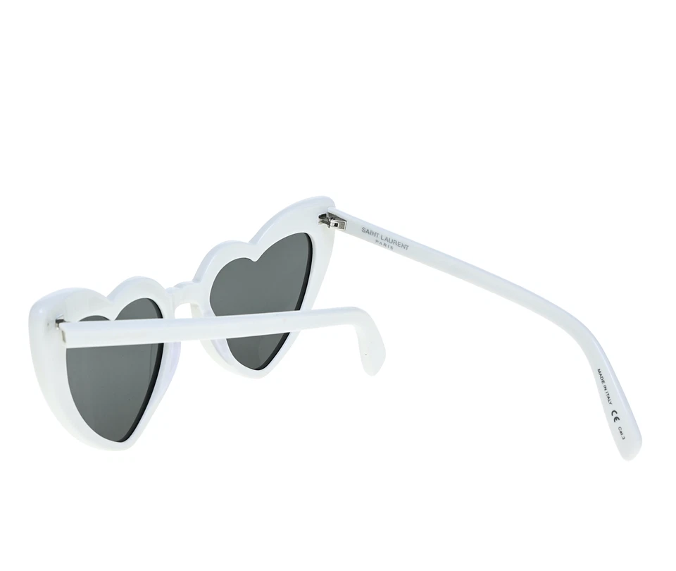 Saint Laurent Woman's Loulou White Heart Sunglasses R2446 - Image 3 of 4