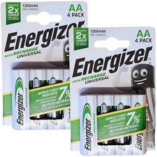 8 x Energizer AA 1300 mAh Rechargeable Batteries 1.72 per battery
