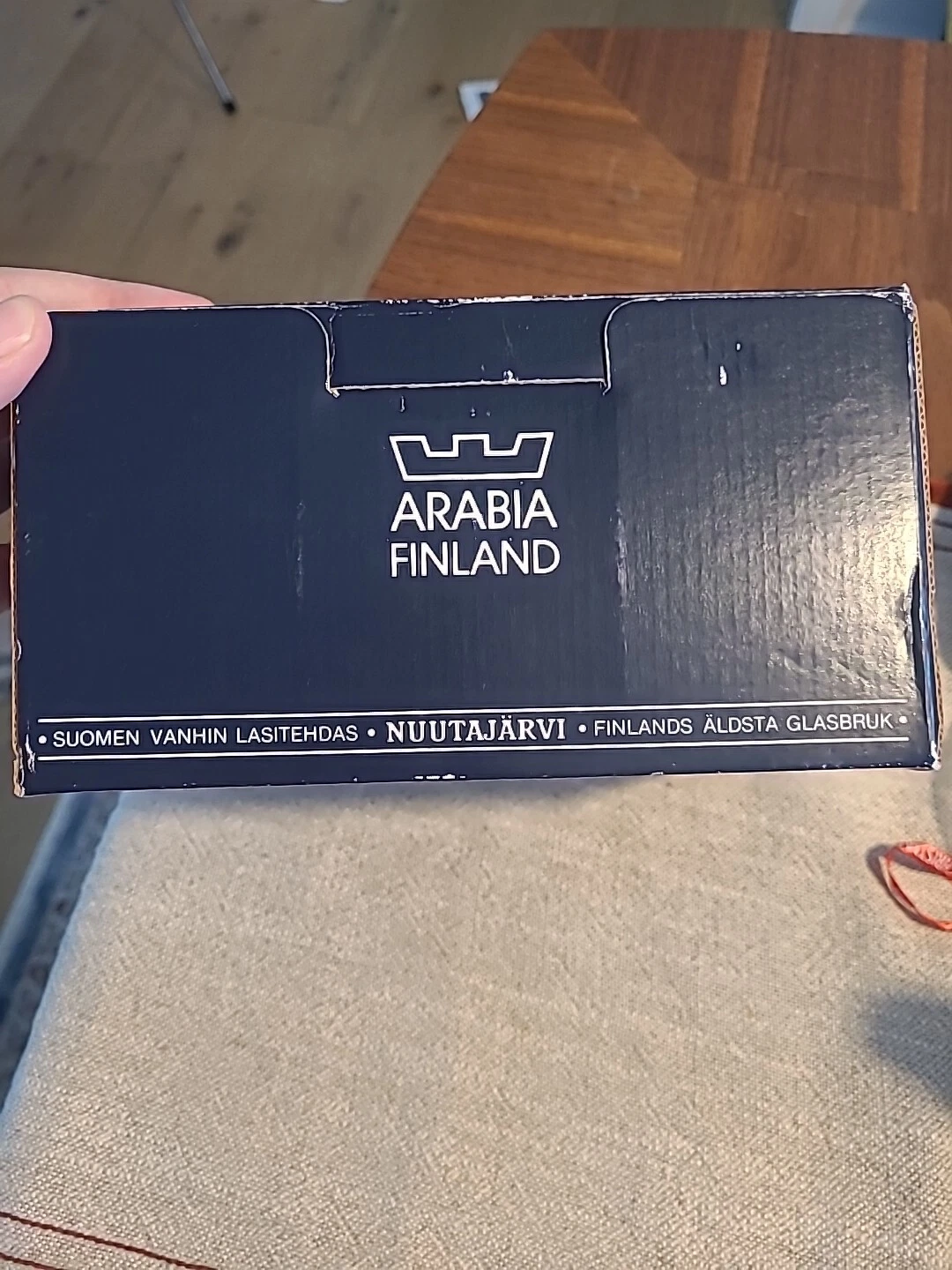 Arabia Finland Nuutajarvi Glass Creamer & Sugar Set Rosita Pattern K Nurminen