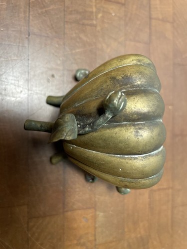 Japanese Bronze Incense Burner "Meiji Period Antique Gourd & Lotus Bud Shape - Picture 10 of 16