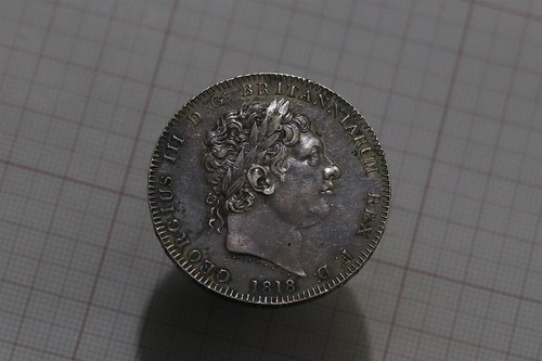 🧭 🇬🇧 UK GB CROWN 1818 RARE HIGH GRADE BETTER ON HAND LIX BULL 2009 B70 #K1859 - Picture 1 of 5