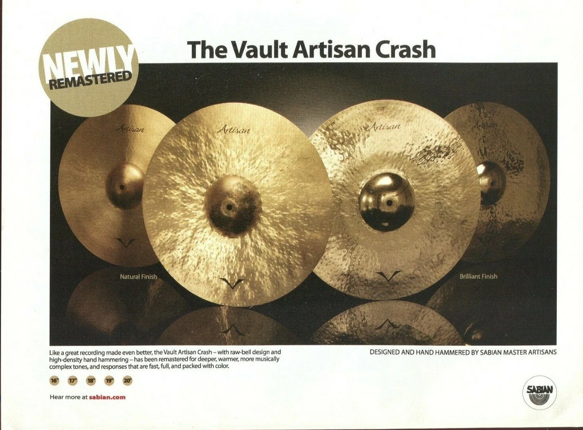 2010 Print Ad of Sabian Vault Artisian Crash Drum Cymbals eBay