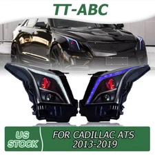 LED Headlights for Cadillac ATS 2013-2019 Red Eye Front Lamps Assembly All Model