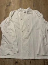 UniVogue 12 Button Long Sleeve Chef Coat Size 56 White 4818
