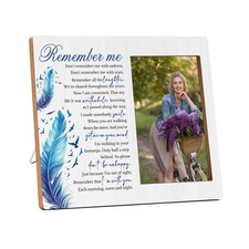 Remember Me Memorial Picture Frame - In Loving Memory Wooden Photo Frame, Sym