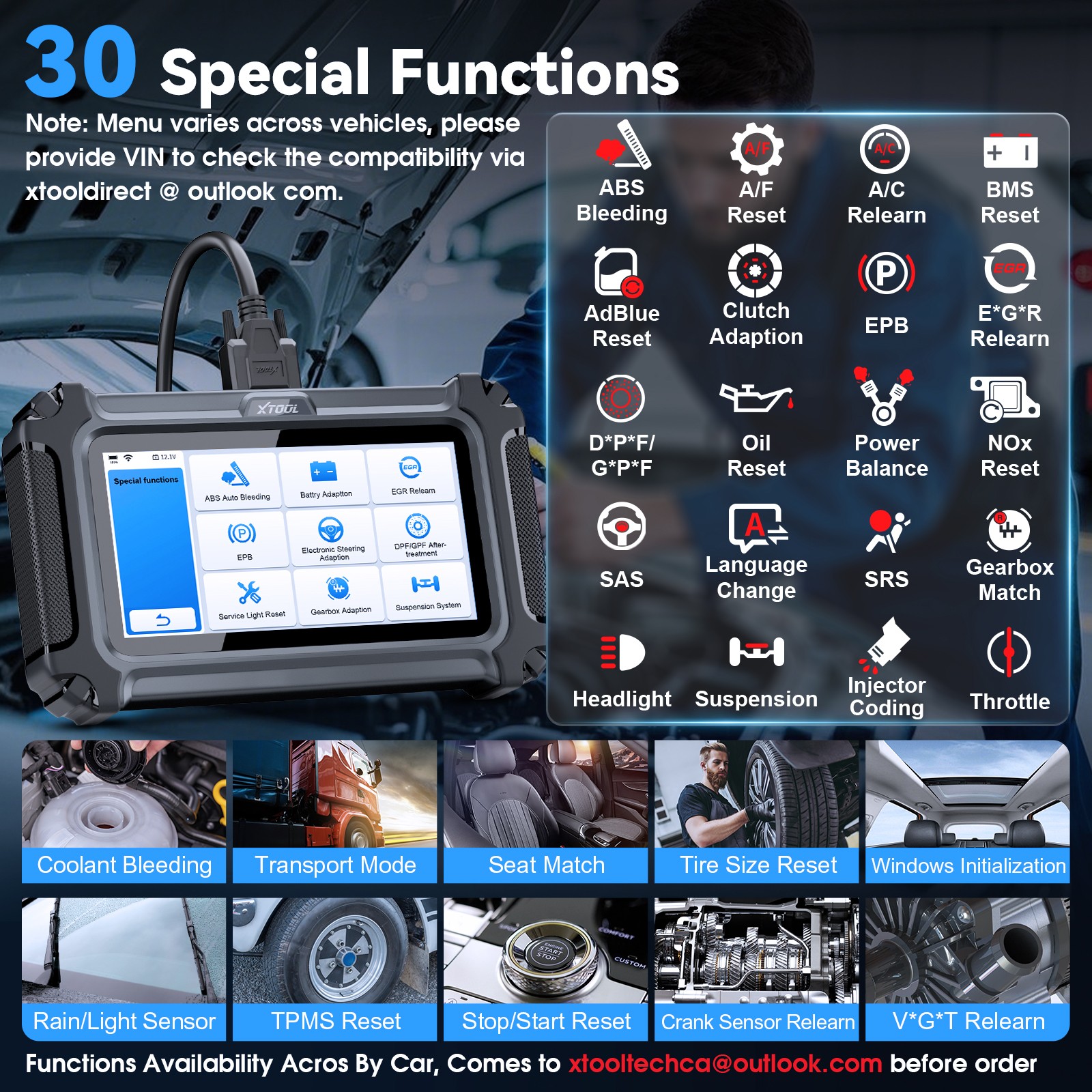 2025 XTOOL D6S OBD2 Scanner Full System Diagnostic Tool 30 Reset Code Reader FCA