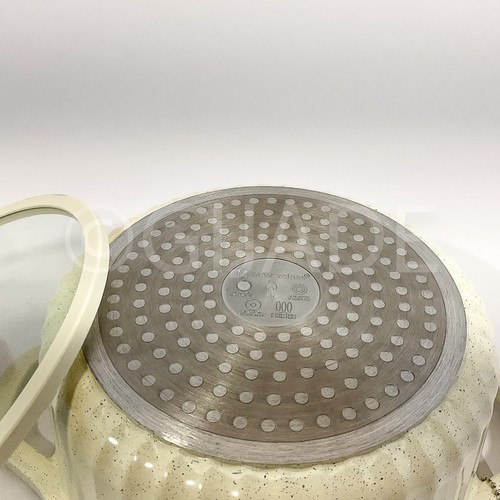 Masterclass Cerámica Antiadherente 8" 2.6-qt Tapa Baja Cazuela Utensilios de Cocina Marfil Nuevo - Imagen 7 de 7
