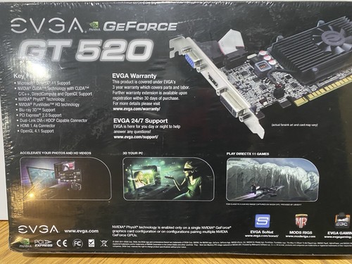 EVGA NVIDIA GEFORCE GT 520 1024MB DDR3 - NEW - Picture 2 of 2