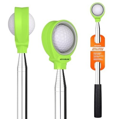 Pro Golf Ball Retriever with Rubber Loop,/12Ft/16.3Ft/20Ft Golf Ball 9Ft Green