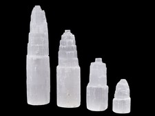 Torre de Selenita, Torre de Cristal, Piedra de Limpieza, Meditación, Regalo de Cristal, Tamaño 4