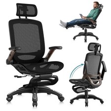 Ergonomic Office Chair with Footrest, High Back Mesh Computer Chair with Flip...