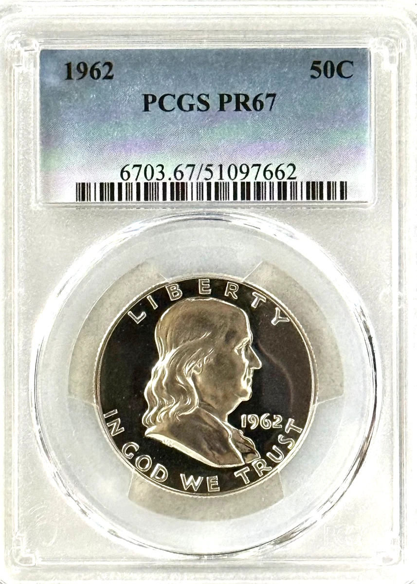 (プルーフ PR67)アメリカ合衆国　フランクリン　ハーフダラー銀貨　1962 Proof PR 67 Graded 1962 Franklin Half Dollars (1948-1963) for sale