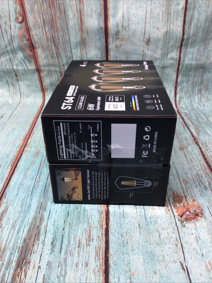 8-pack Vintage Style LED Filament Bulbs 60 Watt Equivalent, ST64 - Image 3 of 4