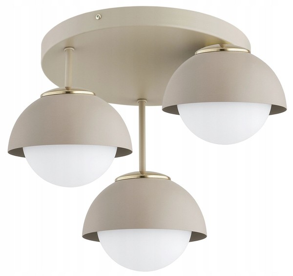 Deckenlampe Glas Beige Metall Wohnzimmer E27 B:40 Cm Modern Deckenleuchte Flur-image