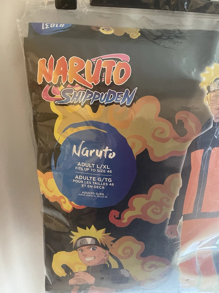 Naruto Shippuden Costume Adult L / XL up to Size 46 NWT 3 Pieces Orange Black - Image 2 of 4