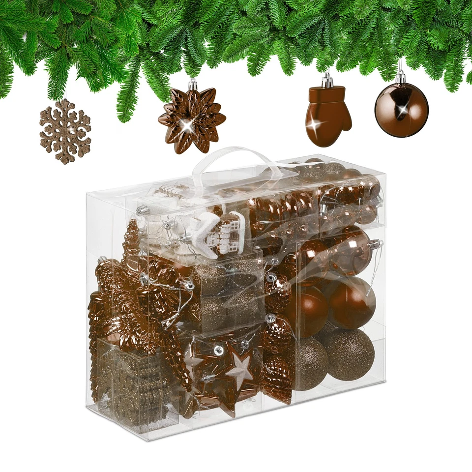 Weihnachtskugeln Tannenbaumkugeln Weihnachtsbaumschmuck 100er Set Baumkugeln - Bild 3 von 4