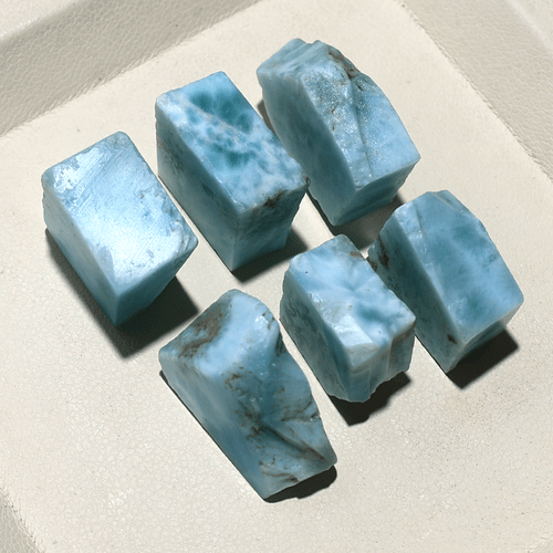 Onde congelate ~ 6 pz Larimar naturale dominicano 13 mm-20 mm cablaggio pietre preziose grezze - Foto 6 di 11