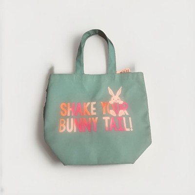 Bath & Body Works EASTER Teal Tote Bag Fluffy Tail SHAKE YOUR BUNNY TAIL 2023