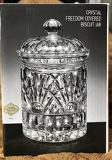 Vintage Shannon Crystal Designs of Ireland Biscuit Jar with Lid 8"