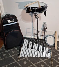 Pearl Educational Snare & Bell Kit w/ Rolling Storage Case Percussion Set