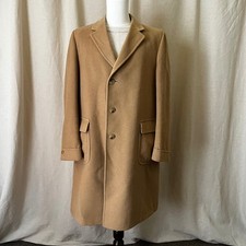 Vintage Jacobson's Camel Hair Overcoat Size 42 Reg Tan Classic Tailored USA
