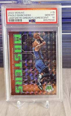 2022-23 Panini Mosaic Paolo Banchero Jam Masters Green /10 PSA 10 Jsy #!! Pop 1!