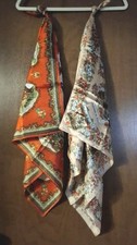 2 Vintage Souvenir Scarves Made in Italy Sicilia/Andorra