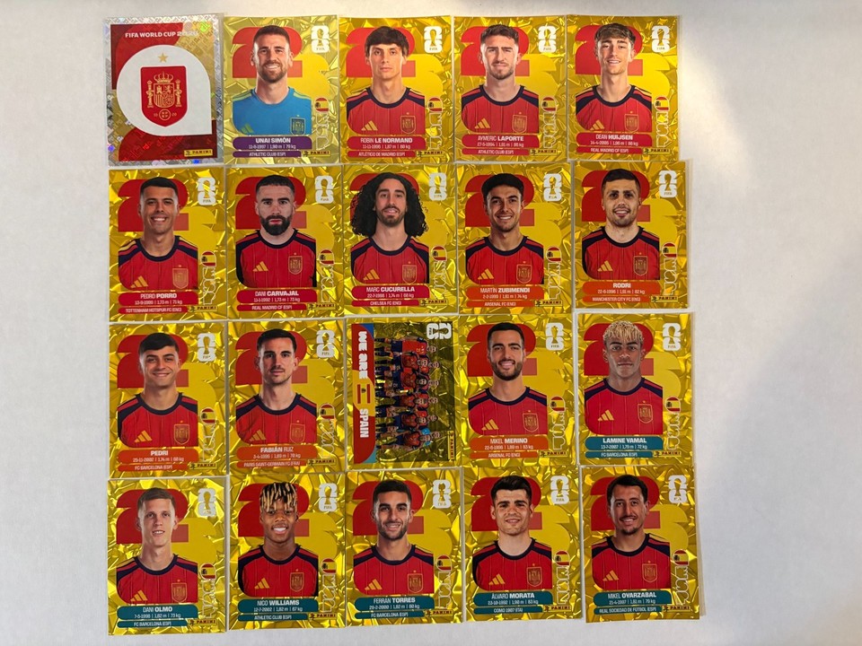 2026 Panini World Cup Sticker Rare Gold Crumple Foil Spain
