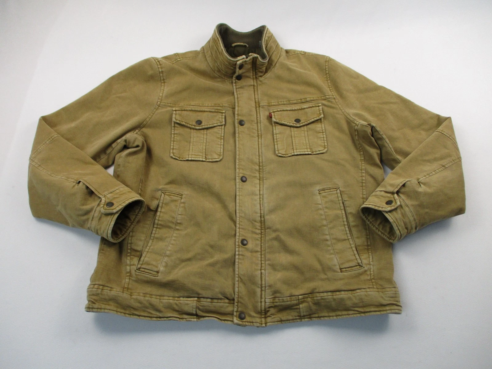 Levis Midweight Utility Jacket Mens XL Brown Canvas Casual Quilted Insulated