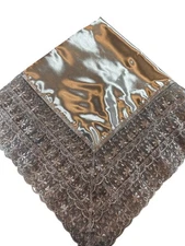 Womens Handmade Silver Satin Church Lap Scarf Embroidered Silver Lace Lap Scarf