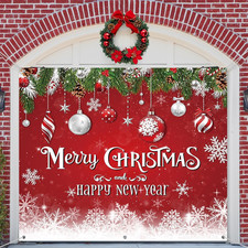Christmas Garage Door Decorations 7 X 8 Ft Xmas Ball Garage Door Banner Merry Ch