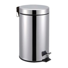 STAINLESS STEEL SILVER KITCHEN BATHROOM TOILET RUBBISH PEDAL BIN 3 5 12 20 & 30L