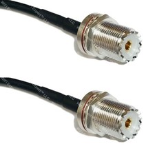 RFC195 Silver UHF Female BULKHEAD to UHF Female BULKHEAD Coax RF Cable USA Lot
