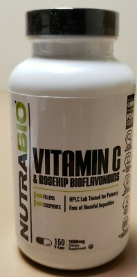 NUTRABIO - Vitamin C & Rosehip Bioflavonoids - 150 V-Caps - Exp 10/2026