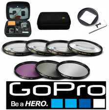 GOPRO HERO4 SILVER BLACK HD MACRO LENSES HD FILTER KIT HARD SHELL CASE