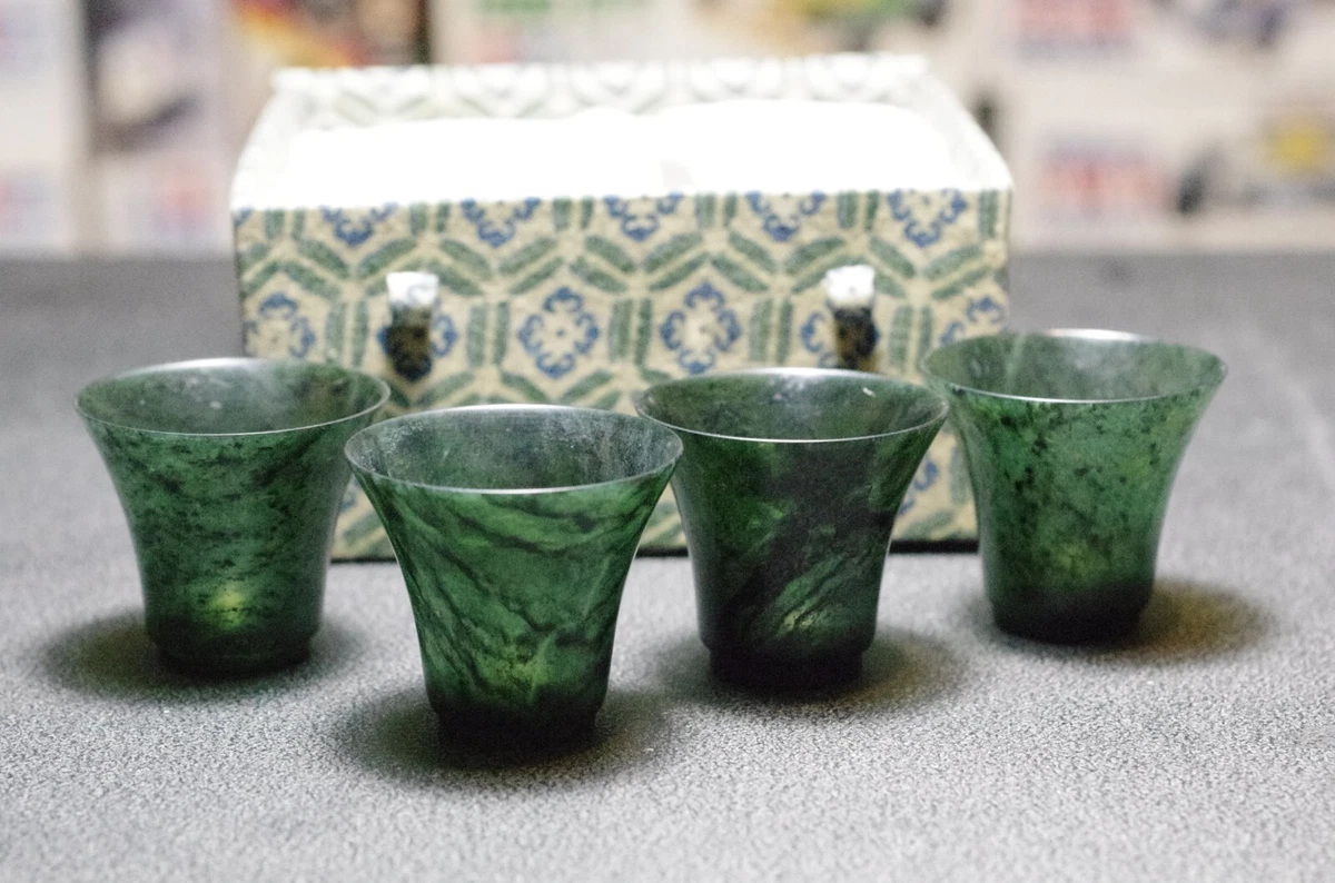 Green Antique Original Jade Antique Chinese Glasses & Cups for