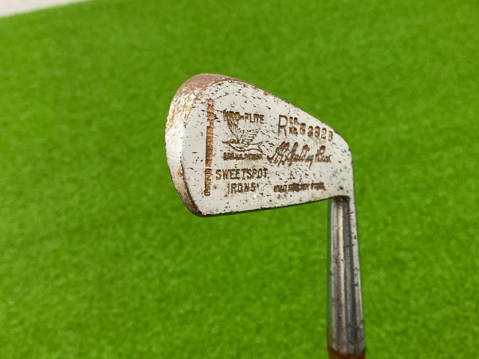 RARE A.G. Spalding Bros KRO-FLITE SWEETSPOT 1 IRON Right Hickory Wood Shaft 20's - Image 4 of 4