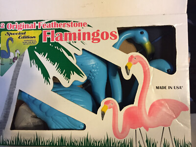 Lot of 6 Yard Flamingos Don Featherstone + others Blue / Pink