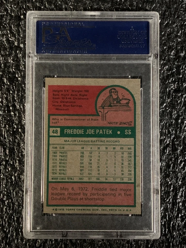 1975 Topps Mini #48 Freddie Patek PSA 8 - Image 2 of 2