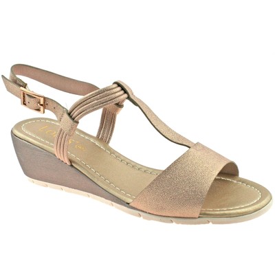 rose gold closed toe wedges