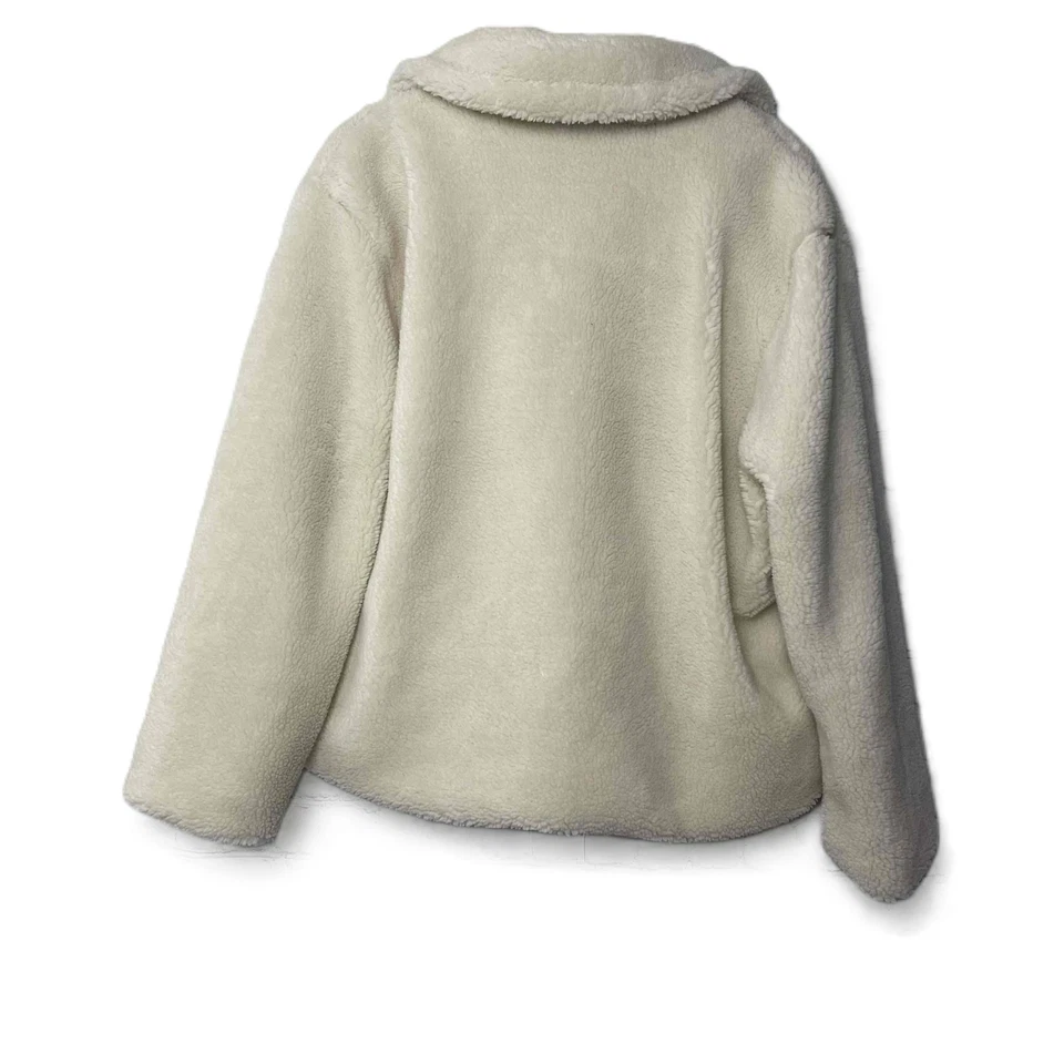 NUEVO CON ETIQUETAS Gap Mujer Marfil Doble Pecho Chaqueta de Peluche Talla Grande Sherpa Acogedor Abrigo Foto 2 de 4